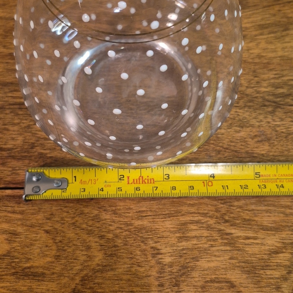 VINTAGE Unique Art Deco Clear Glass Polka Dot Decanter With Matching Stopper - Picture 12 of 16